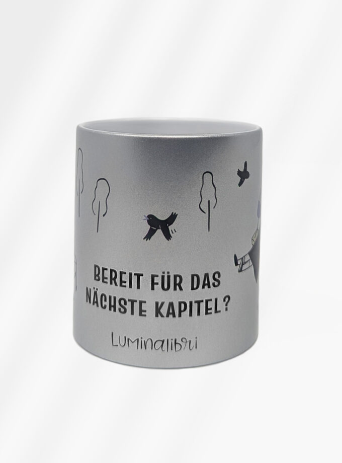Glitzertasse "Bereit für das nächste Kapitel?"